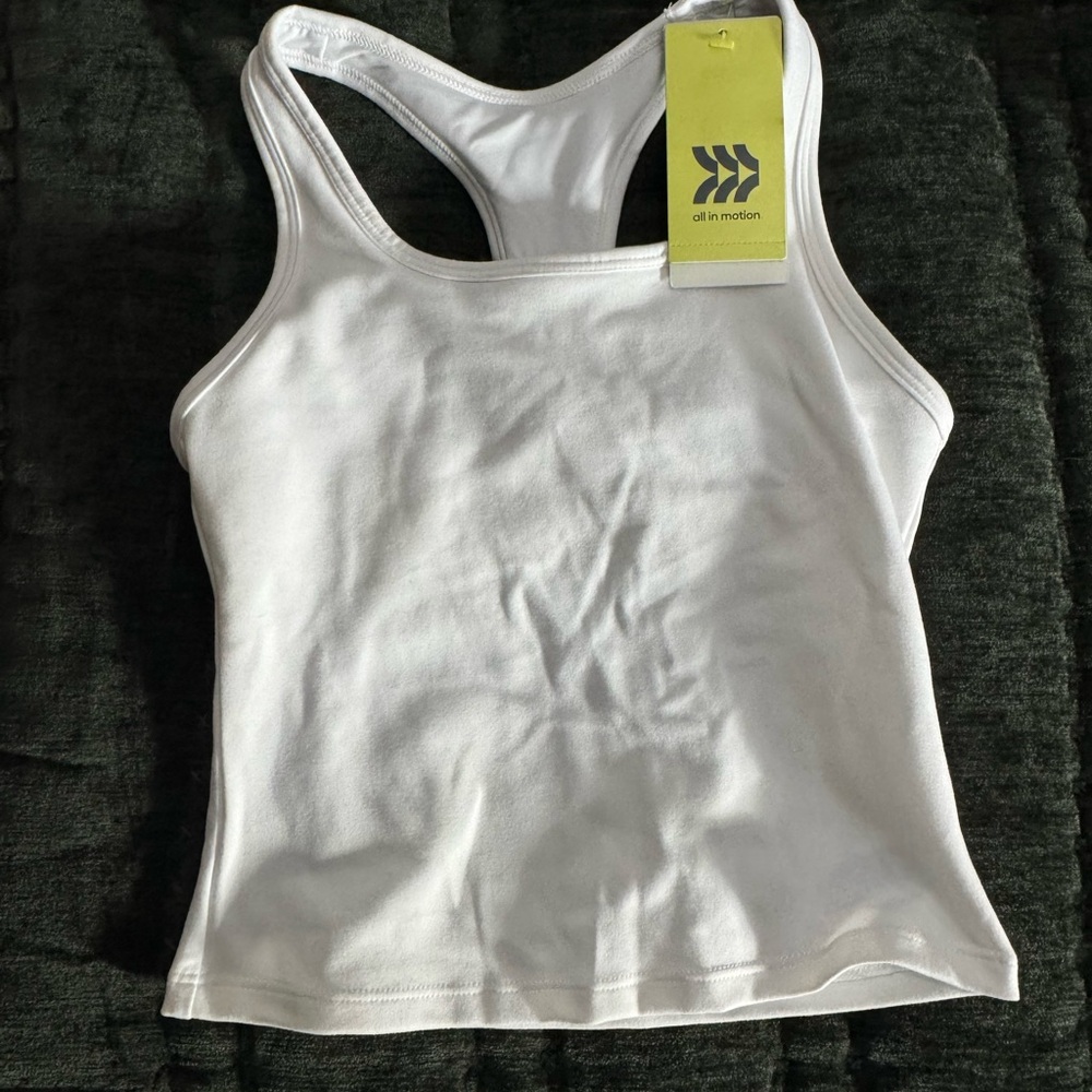 All in Motion Girls Classic White Workout Tank Top